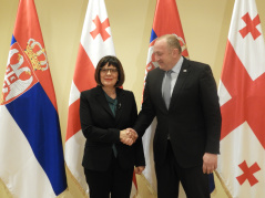 26 January 2018 National Assembly Speaker Maja Gojkovic and Georgian President Giorgi Margvelashvili